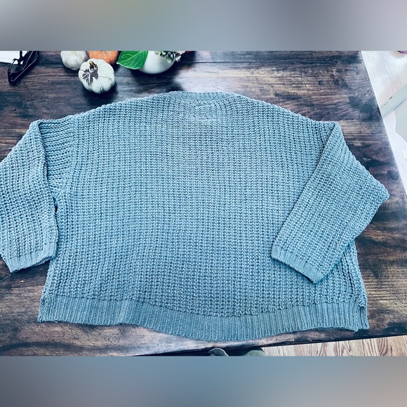 Rip Curl Women's Knit Chenille Dusty Blue Sweater - Picture 4 of 5